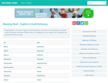Tablet Screenshot of meaninghindi.com